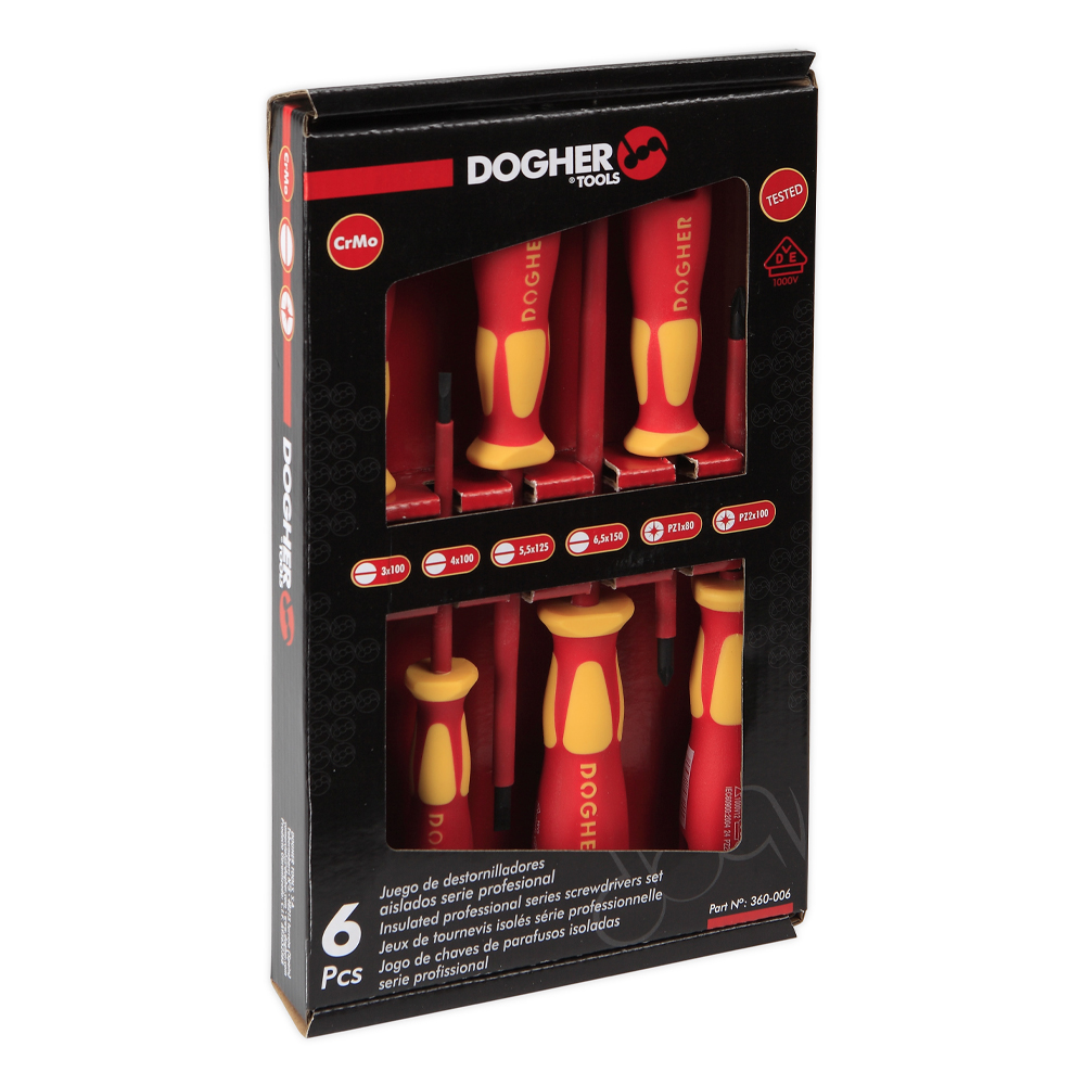 jeu de 6 tournevis isole