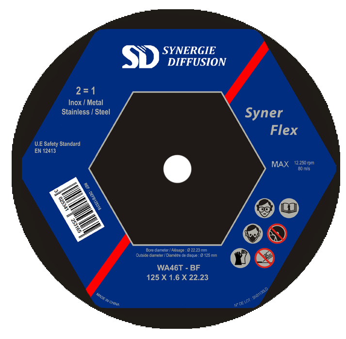 Paquet de 25 disques Ø115x1,6x22,23 Brilliant Flex inox steel/Acier